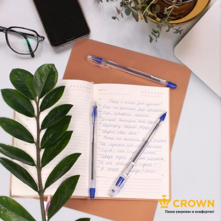 Ручка шариковая масляная CROWN "Oil Jell", СИНЯЯ, узел 0,7 мм, линия письма 0,5 мм, OJ-500B Ручка шариковая масляная CROWN "Oil Jell", СИНЯЯ, узел 0,7 мм, линия письма 0,5 мм, OJ-500B