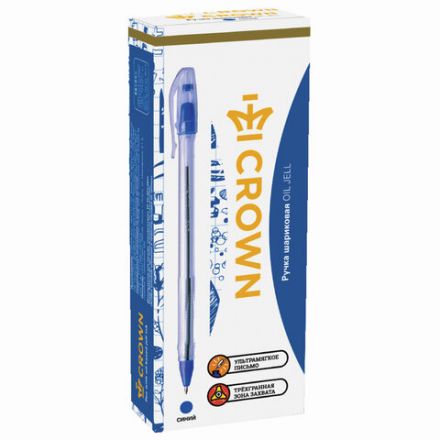 Ручка шариковая масляная CROWN "Oil Jell", СИНЯЯ, узел 0,7 мм, линия письма 0,5 мм, OJ-500B Ручка шариковая масляная CROWN "Oil Jell", СИНЯЯ, узел 0,7 мм, линия письма 0,5 мм, OJ-500B
