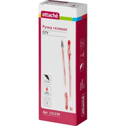Ручка гелевая Attache City красная (толщина линии 0.5 мм) Ручка гелевая Attache City красная (толщина линии 0.5 мм)
