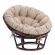 Кресло Папасан/Papasan (23/01 W) /с подушкой и ремешками/ 115х101х104см, античный черно-коричневый, подушка рогожка, меланж