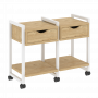 Loft Тумба на колесных опорах наборная. Вариант №1 VR.L-TN-1.K Тиквуд светлый/Белый металл 970*460*767