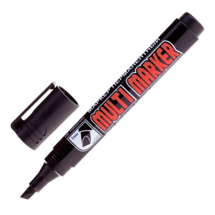 Маркер перманентный Crown Multi Marker 5 мм скошенный черный Маркер перманентный Crown Multi Marker 5 мм скошенный черный