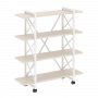 Loft Стеллаж на колесных опорах-4 полки VR.L-MST.K-4.8V Денвер светлый/Белый металл 1200*400*1334