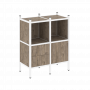 Loft Прямой стеллаж наборный VR.L-02 Тиквуд тёмный/Белый металл 862*446*1047 Loft Прямой стеллаж наборный VR.L-02 Тиквуд тёмный/Белый металл 862*446*1047