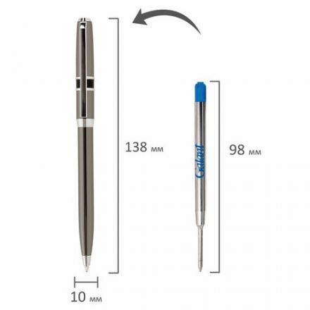 Ручка подарочная шариковая GALANT "SFUMATO", корпус оружейный металл, детали хром, узел 0,7 мм, синяя, 143519 Ручка подарочная шариковая GALANT "SFUMATO", корпус оружейный металл, детали хром, узел 0,7 мм, синяя, 143519