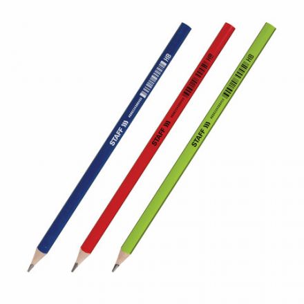 Карандаш чернографитный STAFF "Basic" BLP-743, 1 шт., НВ, пластиковый, корпус ассорти, 181743 Карандаш чернографитный STAFF "Basic" BLP-743, 1 шт., НВ, пластиковый, корпус ассорти, 181743