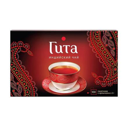 Чай ПРИНЦЕССА ГИТА "Индийский" черный, 100 пакетиков по 2 г, 0249-16-1