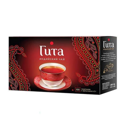 Чай ПРИНЦЕССА ГИТА "Индийский" черный, 100 пакетиков по 2 г, 0249-16-1