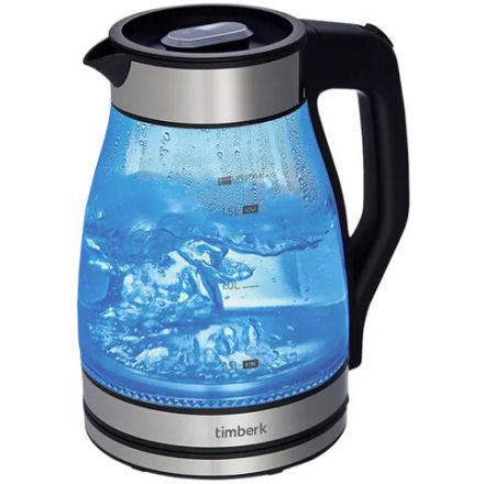 Чайник со съемным заварником TIMBERK T-EK27G02, 1,5 л, 1800 Вт, закрытый нагревательный элемент, стекло, стальной Чайник со съемным заварником TIMBERK T-EK27G02, 1,5 л, 1800 Вт, закрытый нагревательный элемент, стекло, стальной