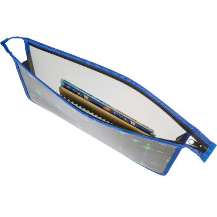 Папка для тетрадей №1School Robot черный А4 на молнии,пластик,ПТ-813