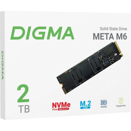 SSD накопитель Digma PCIe 4.0 x4 2TB Meta M6 M.2 2280(DGSM4002TM63T)