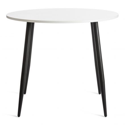 Стол URANUS ЛДСП/металл, 90x90x75,5 см, Белый/Черный