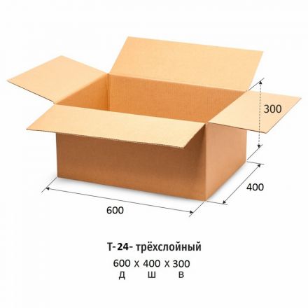Гофрокороб картонный 600x400x300мм, Т24 бурый 10 шт/уп