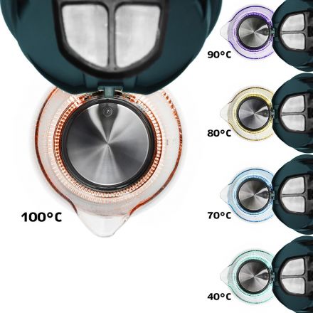 Чайник Kitfort 640-4-КT, 1850-2200 Вт, 1.7 л, изумрудный Чайник Kitfort 640-4-КT, 1850-2200 Вт, 1.7 л, изумрудный
