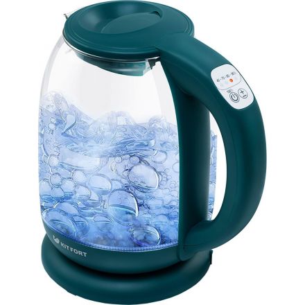 Чайник Kitfort 640-4-КT, 1850-2200 Вт, 1.7 л, изумрудный Чайник Kitfort 640-4-КT, 1850-2200 Вт, 1.7 л, изумрудный