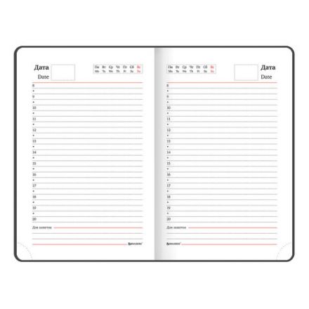 Ежедневник недатированный МАЛЫЙ ФОРМАТ А6 (100х150 мм) BRAUBERG "Select", балакрон, 160 л., черный, 123480