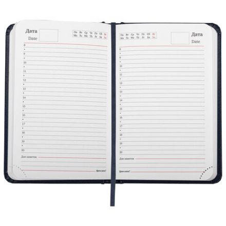 Ежедневник недатированный МАЛЫЙ ФОРМАТ А6 (100х150 мм) BRAUBERG "Select", балакрон, 160 л., черный, 123480