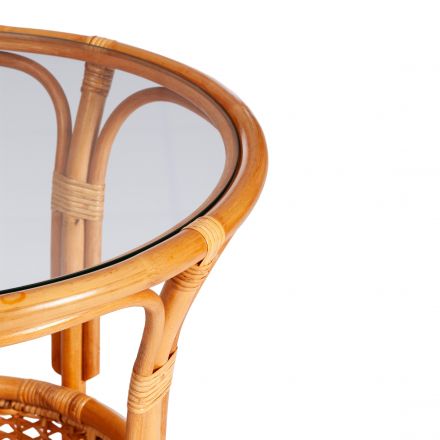 ТЕРРАСНЫЙ КОМПЛЕКТ "PELANGI" (стол со стеклом + 2 кресла) /без подушек/ ротанг, кресло 65х65х77см, стол диаметр 64х61см, Honey (мед) ТЕРРАСНЫЙ КОМПЛЕКТ "PELANGI" (стол со стеклом + 2 кресла) /без подушек/ ротанг, кресло 65х65х77см, стол диаметр 64х61см, Honey (мед)