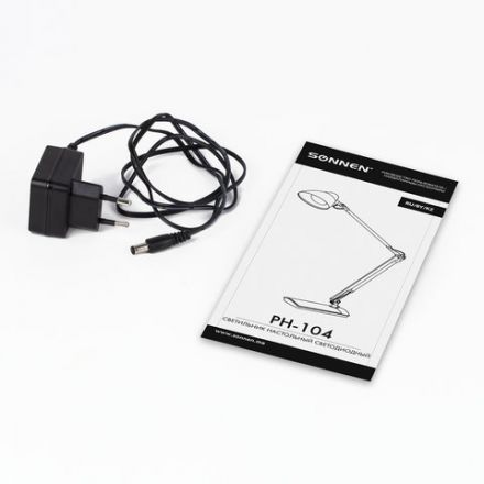 Настольная лампа / светильник SONNEN PH-104, на подставке, LED, 8 Вт, металлический корпус, серый, 236691 Настольная лампа / светильник SONNEN PH-104, на подставке, LED, 8 Вт, металлический корпус, серый, 236691