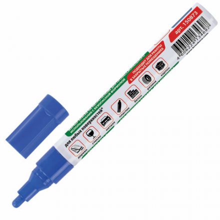 Маркер-краска лаковый (paint marker) 4 мм, СИНИЙ, БЕЗ КСИЛОЛА (без запаха), алюминий, BRAUBERG PROFESSIONAL, 150873 Маркер-краска лаковый (paint marker) 4 мм, СИНИЙ, БЕЗ КСИЛОЛА (без запаха), алюминий, BRAUBERG PROFESSIONAL, 150873