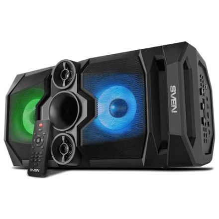 Колонка портативная SVEN PS-655, 50 Вт, TWS, Bluetooth, FM, USB, microSD, LED-дисплей, пульт, черная, SV-020163