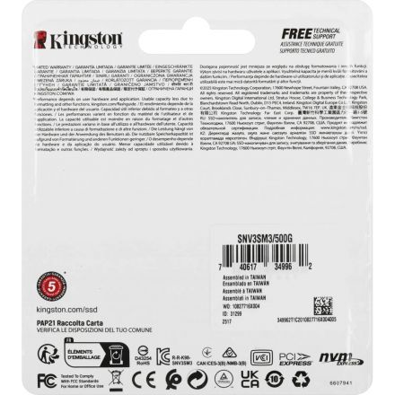SSD накопитель Kingston NV3 500GB M.2 2230 PCIe4.0x4(SNV3SM3/500G)