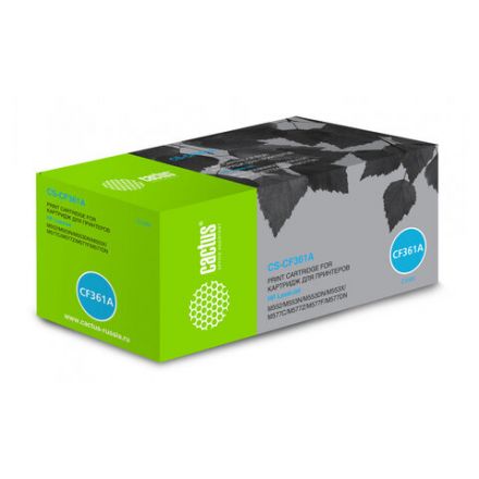 Картридж лазерный CACTUS (CS-CF361A) для HP LaserJet Pro M552dn/M553dn/M553n, голубой, ресурс 5000 стр. Картридж лазерный CACTUS (CS-CF361A) для HP LaserJet Pro M552dn/M553dn/M553n, голубой, ресурс 5000 стр.