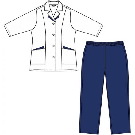 Костюм для медицинского персонала м01-КБР жен. цв.бел/син (р.56-58) 158-164