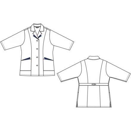 Костюм для медицинского персонала м01-КБР жен. цв.бел/син (р.56-58) 158-164