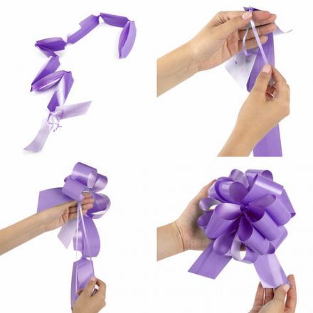 Бант-шар d = 15 см для подарка, НАБОР 3 шт., глянец, цвета розовый, фиолетовый, бежевый, ЗОЛОТАЯ СКАЗКА, 591833 Бант-шар d = 15 см для подарка, НАБОР 3 шт., глянец, цвета розовый, фиолетовый, бежевый, ЗОЛОТАЯ СКАЗКА, 591833