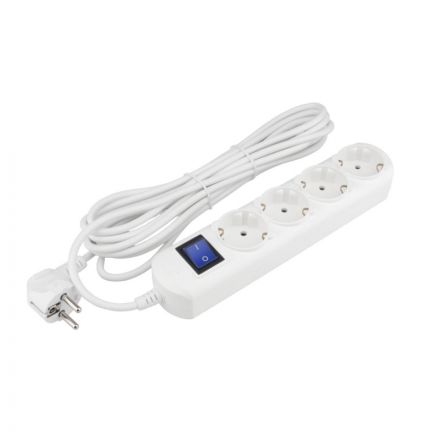Удлинитель Power Cube 3 м, 4р с/з, с выкл.16А бел. (PC-5B-3M)