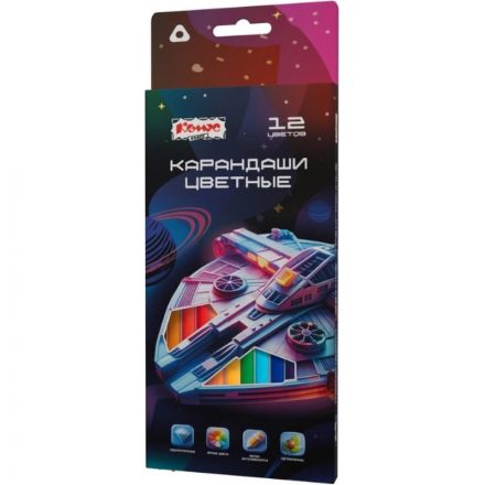 Карандаши цветные Комус Класс Star way наб.12цв,3мм,трехгран.(Арт.1992497)