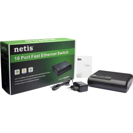 Коммутатор Netis ST3116P неуправляемый, 16-портовый, 100 Мбит/с Коммутатор Netis ST3116P неуправляемый, 16-портовый, 100 Мбит/с