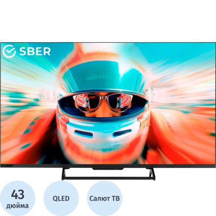 Телевизор Sber SDF-43UQ7000MBA, QLED, UHD