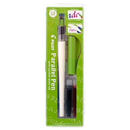 Ручка перьевая для каллиграфии PILOT Parallel Pen, перо 3,8 мм, 2 картриджа, блистер, FP3-38N-SS