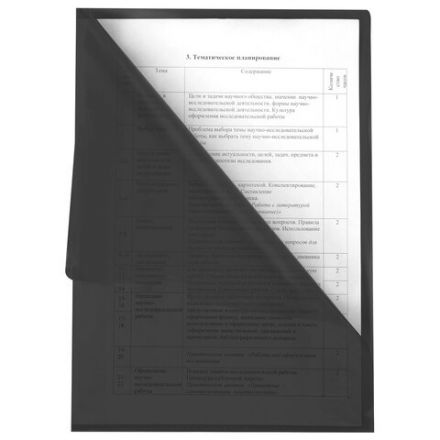 Папка-уголок прозрачная А4 BRAUBERG UNIVERSAL, черная, 0,10 мм, со штрихкодом, 273046 Папка-уголок прозрачная А4 BRAUBERG UNIVERSAL, черная, 0,10 мм, со штрихкодом, 273046
