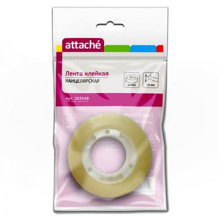 Клейкая лента канцелярская Attache прозрачная 19 мм x 33 м Клейкая лента канцелярская Attache прозрачная 19 мм x 33 м