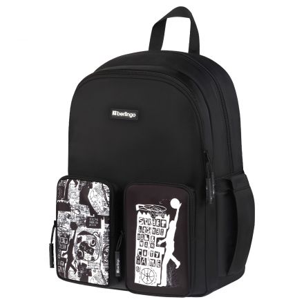 Рюкзак Berlingo UrbanBlack "Street Style" 40*27,5*16см, 2 отделения, 4 кармана, эргономичная спинка
