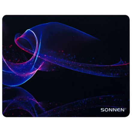 Коврик для мыши SONNEN "NEON WAVE" резина + ткань, 250х200х2 мм, 513958 Коврик для мыши SONNEN "NEON WAVE" резина + ткань, 250х200х2 мм, 513958