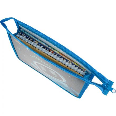 Папка для тетрадей №1School Robot Hello синий,А5, молния, пластик, ПТ-735 Папка для тетрадей №1School Robot Hello синий,А5, молния, пластик, ПТ-735