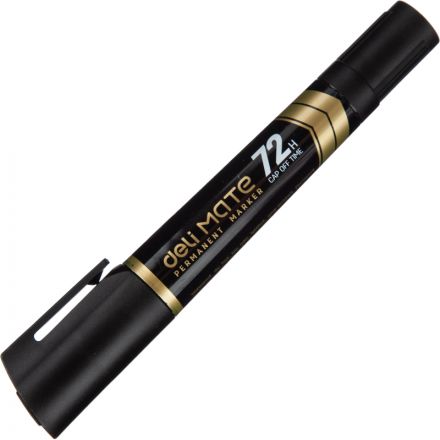 Маркер перманентный двусторонний Deli Mate 1,5/2-6 мм черный EU72-BK Маркер перманентный двусторонний Deli Mate 1,5/2-6 мм черный EU72-BK