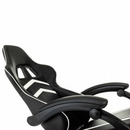 Кресло компьютерное BRABIX "Shooter GM-123", 2 подушки, экокожа, черное/белое, 533191 Кресло компьютерное BRABIX "Shooter GM-123", 2 подушки, экокожа, черное/белое, 533191