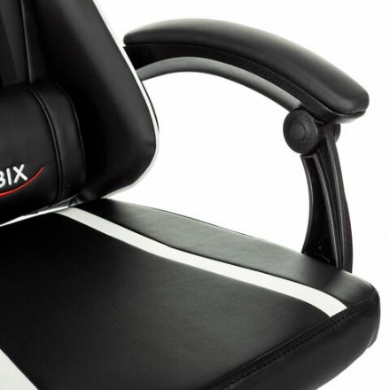 Кресло компьютерное BRABIX "Shooter GM-123", 2 подушки, экокожа, черное/белое, 533191 Кресло компьютерное BRABIX "Shooter GM-123", 2 подушки, экокожа, черное/белое, 533191