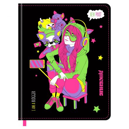 Дневник 1-11 кл. 48л. (твердый) BG "Блоггер", иск.кожа, печать, ляссе Дневник 1-11 кл. 48л. (твердый) BG "Блоггер", иск.кожа, печать, ляссе