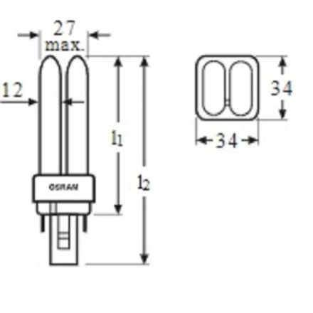 Лампа люминесцентная КЛЛ OSRAM CFL DULUX D 26W/840 G24D-3 123047