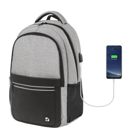 Рюкзак BRAUBERG URBAN универсальный, с отделением для ноутбука, USB-порт, Detroit, серый, 46х30х16 см, 229894 Рюкзак BRAUBERG URBAN универсальный, с отделением для ноутбука, USB-порт, Detroit, серый, 46х30х16 см, 229894