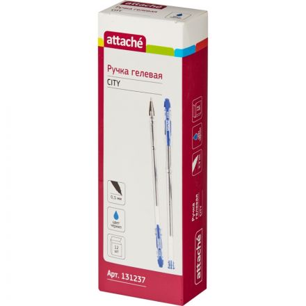 Ручка гелевая Attache City синяя (толщина линии 0.5 мм) Ручка гелевая Attache City синяя (толщина линии 0.5 мм)