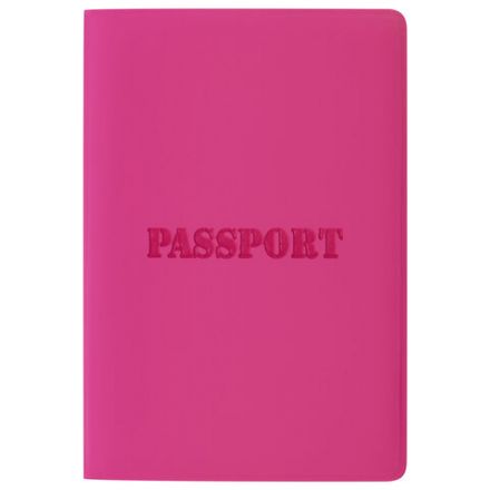 Обложка для паспорта, мягкий полиуретан, "PASSPORT", розовая, STAFF, 237605