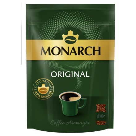 Кофе растворимый Monarch "Original", сублимированный, мягкая упаковка, 210г Кофе растворимый Monarch "Original", сублимированный, мягкая упаковка, 210г