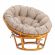Кресло Папасан/Papasan (23/01 W) /с подушкой и ремешками/ 115х101х104см, коньячный, подушка рогожка, меланж